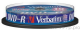 Диск DVD-R 4.7ГБ 16x Verbatim 43523, пласт.коробка, на шпинделе (10шт./уп.)