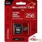 Карта памяти QUMO MicroSDXC 256 GB 90/70 МБ/с UHS-I U3, Pro seria 3.0 с адаптером SD, красная картонная упаковка (QM256GMICSDXC10U3)
