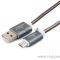 Кабель Cablexpert Кабель USB 2.0 CC-G-mUSB02Gy-0.5M AM/microB, серия Gold, длина 0.5м, титан, блистер