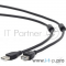 Кабель Cablexpert Кабель удлинитель USB2.0 Pro CCF2-USB2-AMAF-6, AM/AF, 1.8м, экран, 2феррит.кольца, черный, пакет