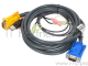 Кабель ATEN KVM Cable 2L-5303U Кабель для KVM: USB(Am)+DB15(m)+2*Audio (PC) -на- SPHD15(m)+2*Audio (KVM), 3м