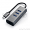 USB-хаб Satechi Type-C 2-in-1 USB 3.0 Aluminum 3 Port Hub and Ethernet Port. Интерфейс Type-C. Цвет серый космос.