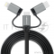 Кабель Crown USB - microUSB/USB Type-C/Lightning CMCU-3182 black