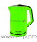 Чайник электрический WILLMARK WEK-2012PS (2.0л, пов. на 360 град., 2000Вт) (Зеленый+черный)
