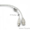 Кабель Cablexpert Кабель USB 2.0 Pro, AM/BM, 1,8м, экран, 2 феррит.кольца, прозрачный (CCF-USB2-AMBM-TR-6)