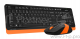 Клавиатура + мышь A4 Fstyler FG1010 клав:черный/оранжевый мышь:черный/оранжевый USB беспроводная Multimedia