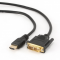 Кабель Кабель HDMI-DVI Gembird, 3.0м, 19M/19M, single link, черный, позол.разъемы, экран CC-HDMI-DVI-10