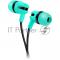 Наушники CANYON Stereo earphone with microphone, 1.2m flat cable, Green, 22*12*12mm, 0.013kg