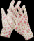 Перчатки Grinda садовые, прозрачное PU покрытие, 13 класс вязки, бело-розовые, размер M [11291-M]