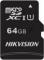 Флеш карта microSDHC 64GB Hikvision HS-TF-C1(STD)/64G/Adapter <HS-TF-C1(STD)/64G/Adapter>  (с SD адаптером) R/W Speed 92/30MB/s , V30