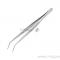 Пинцет изогнутый, узкий, фиксатор, рифленый 155 мм ПРОФИ