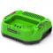 Зарядное устройство GreenWorks 60V (2932007)Зарядное устройство Greenworks (модель ) - используется для заряда аккумуляторных батарей Гринворкс 60 вольт на 2 А/ч,  4 А/ч и 6 А/ч.    Время зарядки данных аккумуляторов составляет: 2 А/ч = 60 минут 4 А/