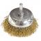 Щетка для дрели MATRIX , 65 мм, чашка со шпилькой, латунированная витая проволока // 74477