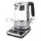 Чайник BQ KT1736G Black-steel. 2200 Вт 1.8 л Жаропрочное стекло / Индикатор уровня воды: Да / Индикатор включения: Да / Отключение при закипании, Отключение при снятии, Отключение при отсутствии воды: Да / Количество температурных режимов: 7 режимов 