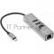 Переходник Telecom USB 3.1 Type-C -->RJ-45 1000Mbps +3 USB3.0, Aluminum Shell, 0.2м Telecom <TA311C>