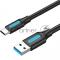 Переходник Vention USB 3.0 A Male to C Male Cable 1M Black PVC Type