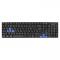 Клавиатура ExeGate Professional Standard LY-402N (USB, полноразмерная, влагозащищенная, 102кл., Enter большой, 8 голубых клавиш, длина кабеля 1,35м, черная, Color Box)