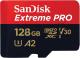 Карта памяти SanDisk Extreme Pro microSD UHS I Card 128GB for 4K Video on Smartphones, Action Cams & Drones 200MB/s Read, 90MB/s Write, Lifetime Warranty