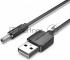 Кабель Vention USB AM/DC-jack 3.5мм M - 1м Чёрный