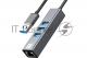 Кабель-адаптер USB3.0 5bites UA3-45-11BK / 3*USB3.0 / RJ45 1G / AL / GREY