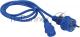 Шнур питания C13-Schuko прямая, 3х0.75, 220В, 10А, синий, 1 метр