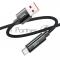 Кабель USB2.0 Hoco АM/Type-C, 5А, U125, с дисплеем, 1.2м, черный, коробка