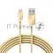 Кабель USB-A – Lightning для Apple, 2,4А, 1м, в золотой металлической оплетке REXANT