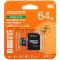 Флеш карта microSD A-DATA 64GB microSDXC Class 10 UHS-I U3 V30 A2 160/140 MB/s (SD адаптер)
