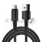 Кабель USB-A – Lightning для Apple, 2,4А, 1м, в черной нейлоновой оплетке, со световой индикацией REXANT