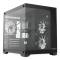 Компьютерный корпус без блока питания HSPD F330, Panoramic Mini-tower, черный, TG, 0.5 SPCC, 3x120mm ARGB mATX, mITX 160/400/200mm 1x2.5, 2x3.5, 4xPCI 1xUSB-C 3.0, 2xUSB-A1.0 428x280x375mm