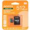 Флеш карта microSD A-DATA 512GB microSDXC Class 10 UHS-I U3 V30 A2 180/160 MB/s (SD адаптер)