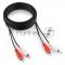Кабель аудио Cablexpert CCA-2R2R-5M-N, 2xRCA/2xRCA, 5м, черный, пакет