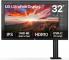 Монитор LG 31.5 32UN880K-B черный IPS LED 5ms 16:9 HDMI M/M матовая HAS Piv 1000:1 350cd 178гр/178гр 3840x2160 60Hz DP 4K USB 10.3кг