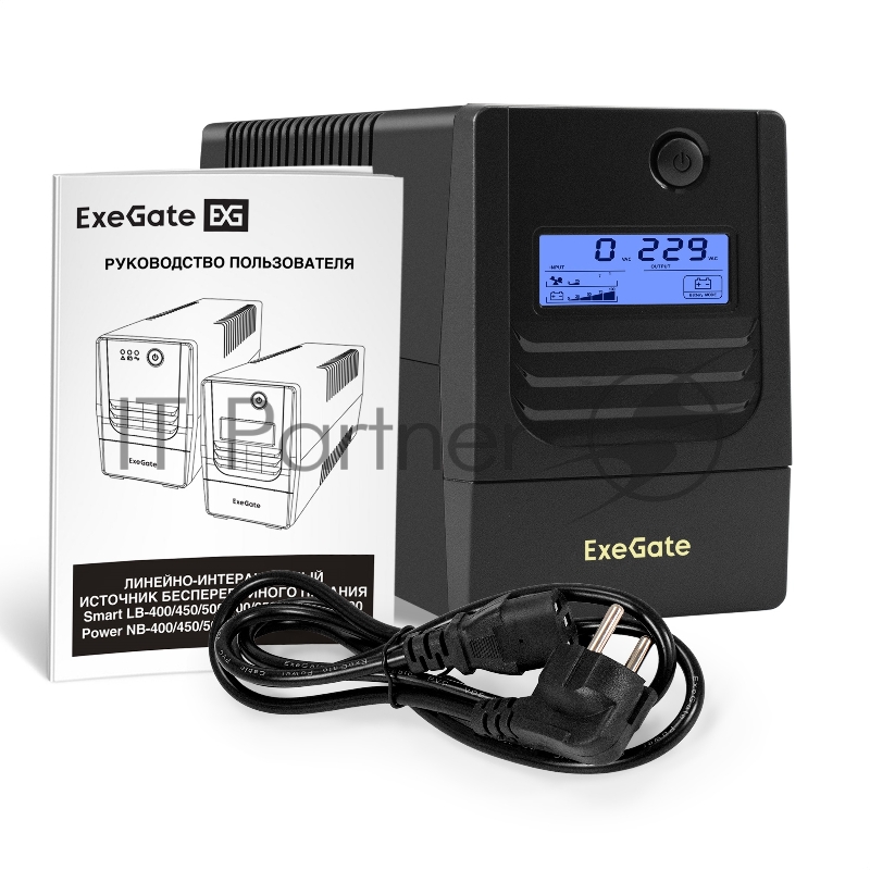 ИБП ExeGate Smart LB-850.LCD.AVR.4C13 (850VA/510W, LCD, AVR, 4*C13, батарея 12V 9Ah, Black)