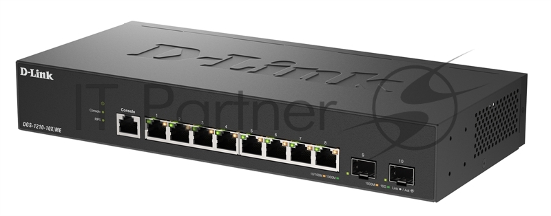 Коммутатор D-Link DGS-1210-10X/ME/C1A 8x1Гбит/с 2SFP+ управляемый