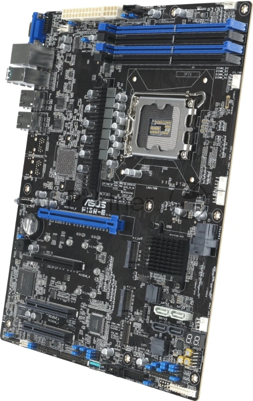 Материнская плата ASUS P13R-E, ATX, 1 x Socket LGA1700, Intel C266, 4x DDR5 4400, 4x PCI-E x4+x8 Gen4+Gen5, 8 x SATA 6Gb/s ports, 2 x M.2 22110 NVMe x4, 2 x 1GbE Intel I210AT2 + 1 x Mgmt LAN, Aspeed AST2600,4 x USB 3.2 Gen2+2 x USB 2.0