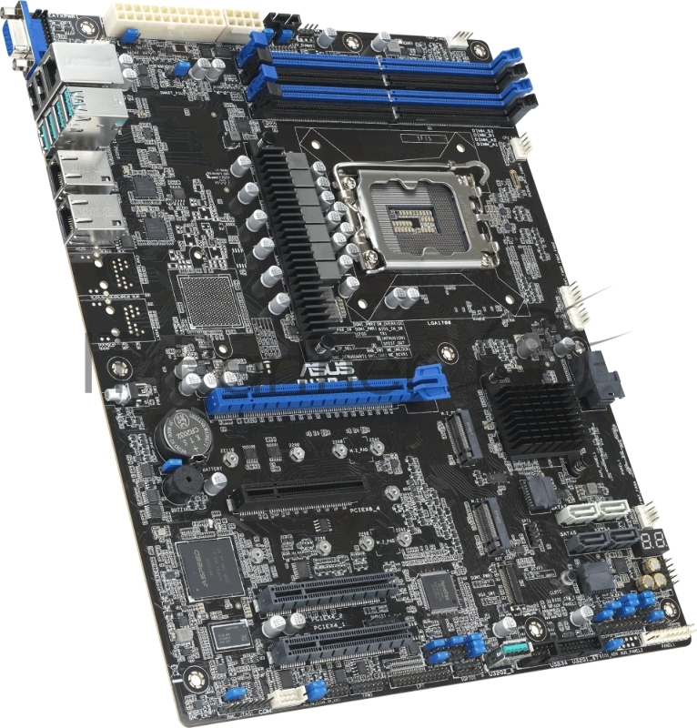 Материнская плата ASUS P13R-E, ATX, 1 x Socket LGA1700, Intel C266, 4x DDR5 4400, 4x PCI-E x4+x8 Gen4+Gen5, 8 x SATA 6Gb/s ports, 2 x M.2 22110 NVMe x4, 2 x 1GbE Intel I210AT2 + 1 x Mgmt LAN, Aspeed AST2600,4 x USB 3.2 Gen2+2 x USB 2.0