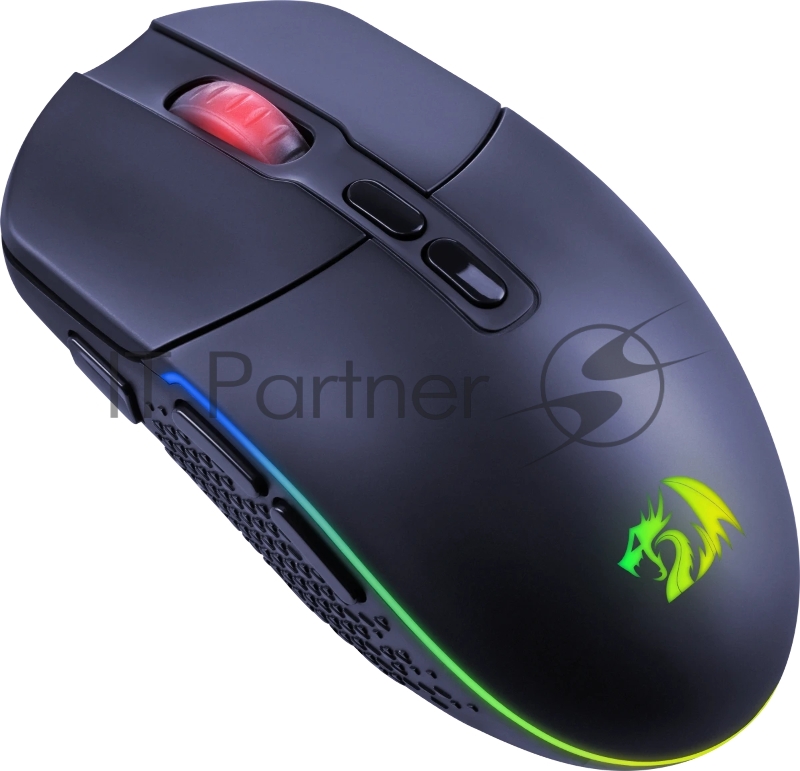 Мышь беспроводная REDRAGON 2.4G/проводная игровая 7+кн.колесо 10000dpi RGb черный Invader Pro 71845