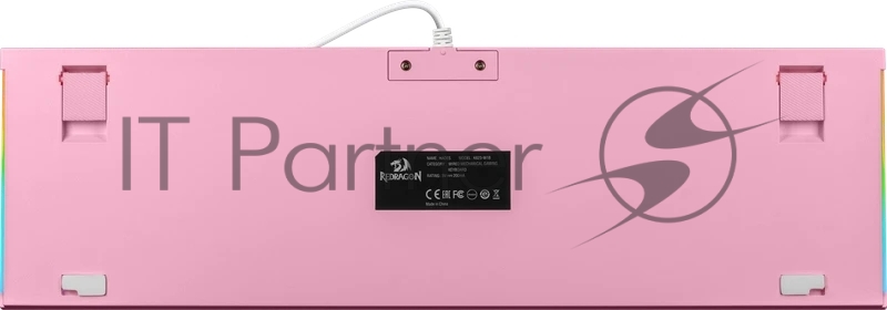 Клавиатура REDRAGON (70821) Hades Бело-розовая, тихая, 104 кн.