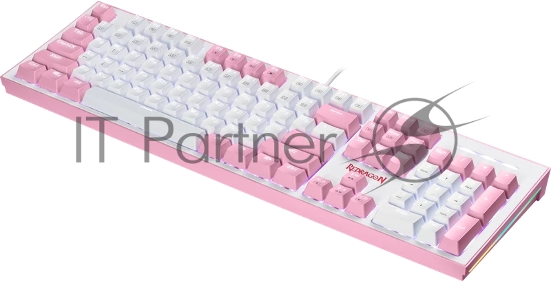 Клавиатура REDRAGON (70821) Hades Бело-розовая, тихая, 104 кн.