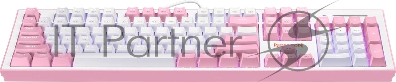 Клавиатура REDRAGON (70821) Hades Бело-розовая, тихая, 104 кн.