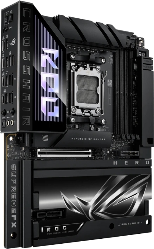 Материнская плата ASUS ROG CROSSHAIR X870E HERO BTF AM5 ATX 4xDDR5 PCIEx16 PCIEx4 5xM.2 4xUSB-C HDMI 5GLAN 2.5GLAN Wi-Fi 7