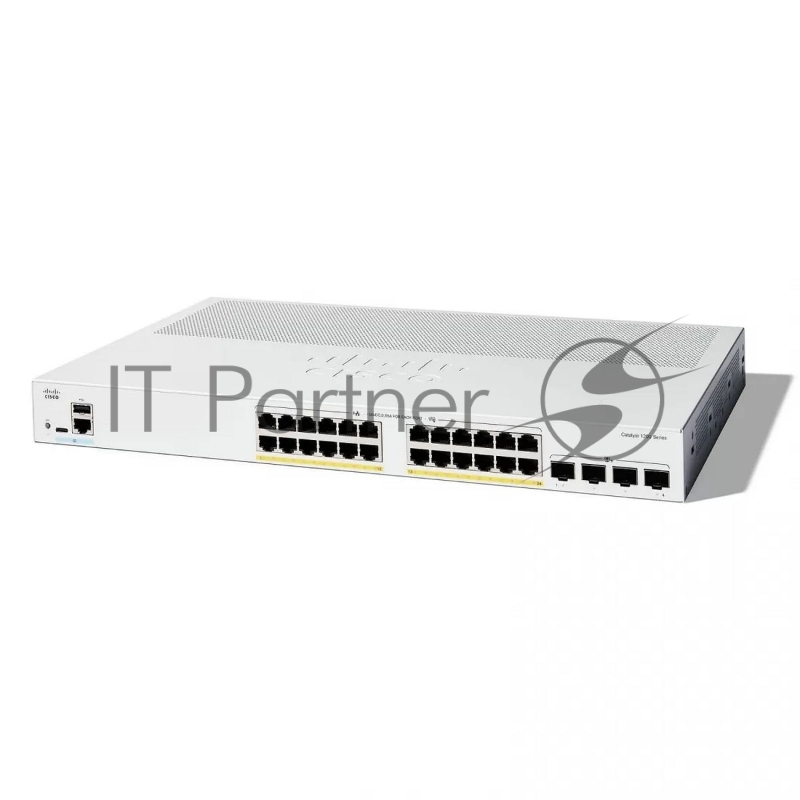 Коммутатор CISCO Catalyst 1200 24x10/100/1000 RJ-45 PoE+, 4x10G SFP+ uplinks, PoE+ 195W, Rack Mounting kit, Fanless, C1200-24P-4X
