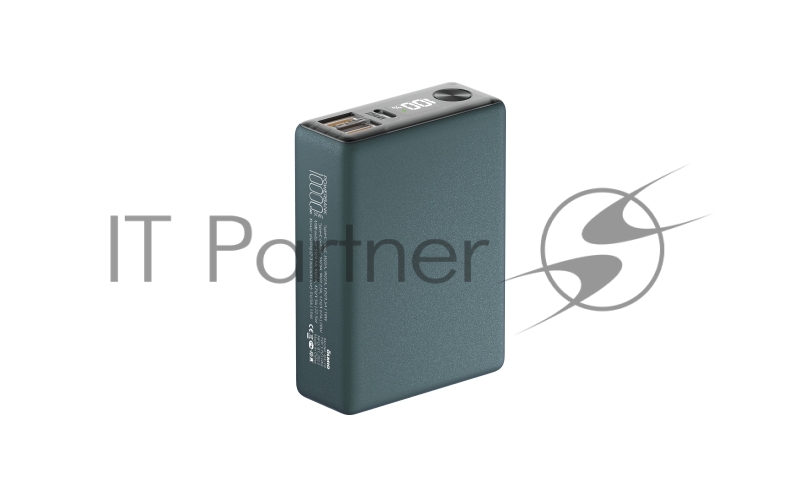 Внешний аккумулятор OLMIO QX-10, 10000mAh, 22.5W, QuickCharge3.0/PowerDelivery, LCD, темно-зеленый.