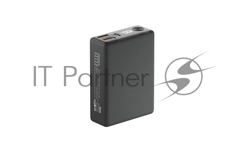 Внешний аккумулятор OLMIO QX-10, 10000mAh, 22.5W, QuickCharge3.0/PowerDelivery, LCD, графитовый.