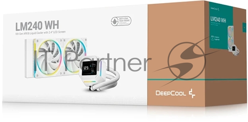 Система водяного охлаждения Deepcool LM240 WH ARGB Soc-AM5/AM4/1200/1700/1851 белый 4-pin 19-36dB Al LCD 220W 1404gr Ret (R-LM240-WHDMMC-1)