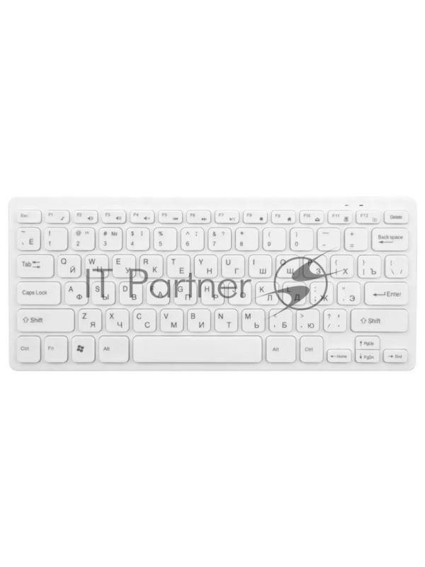Клавиатура беспроводная Olmio WK-05 белая, компактная мультимедийная, 78 клавиш