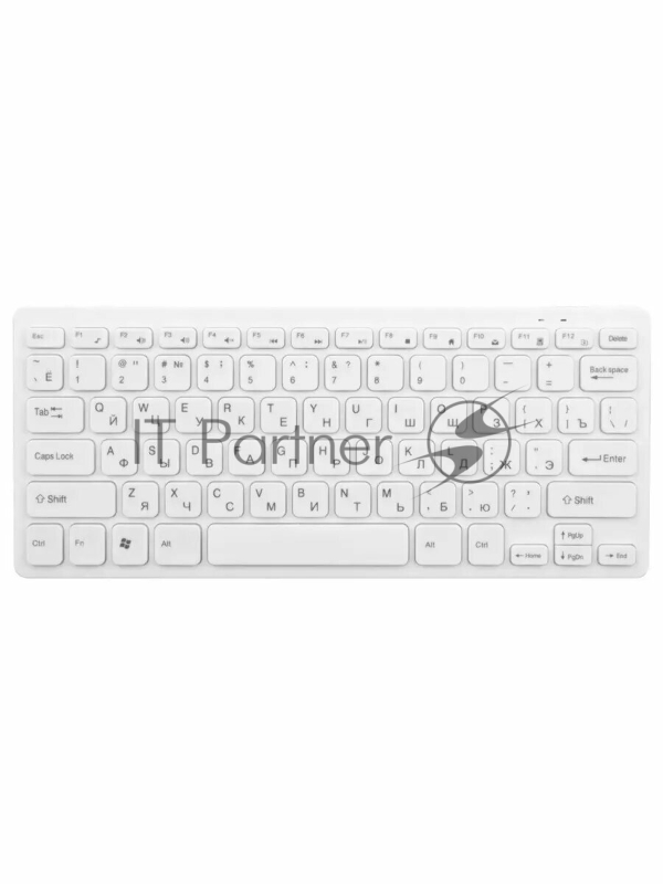 Клавиатура беспроводная Olmio WK-05 белая, компактная мультимедийная, 78 клавиш