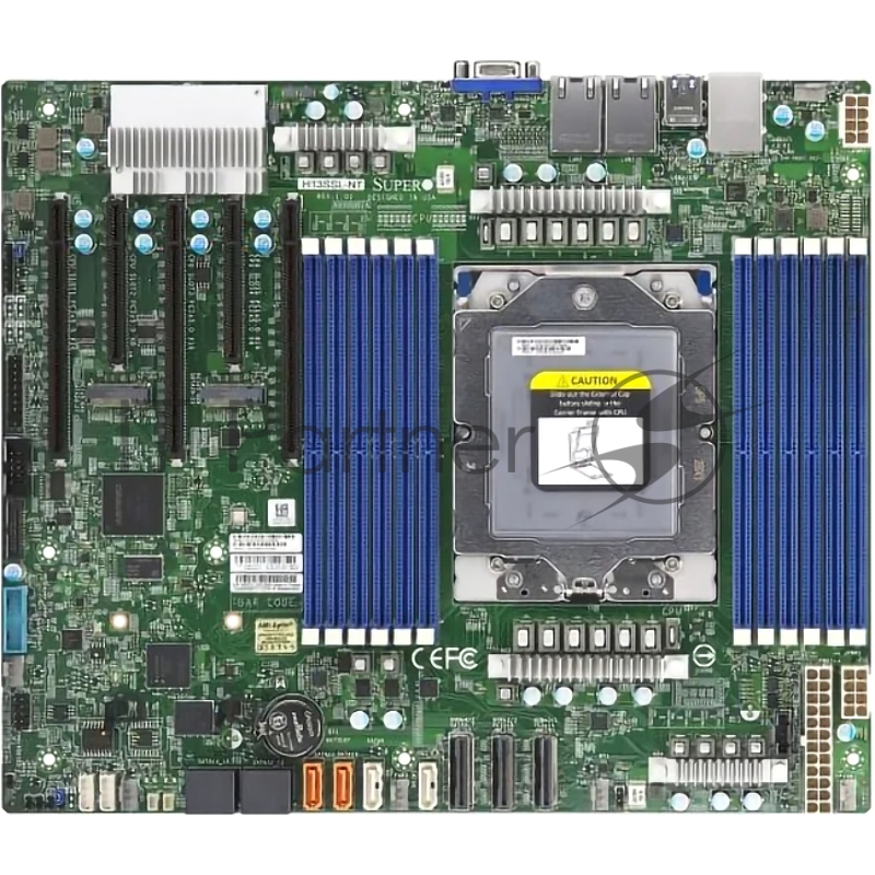 Системная плата Supermicro MBD-H13SSL-NT-B, ATX, 1xSP5 AMD EPYC 9004/9005, 12x DIMM DDR5 6000 MT/s, AST2600, 8x SATA3, 3x PCIe 5.0 x16 slots, 2x PCIe 5.0 x8 slots, 2x M.2 PCIe 5.0 x4 SATA/NVMe (M-key 2280/22110), 2x 10GBase-T LAN Ports via Broadcom