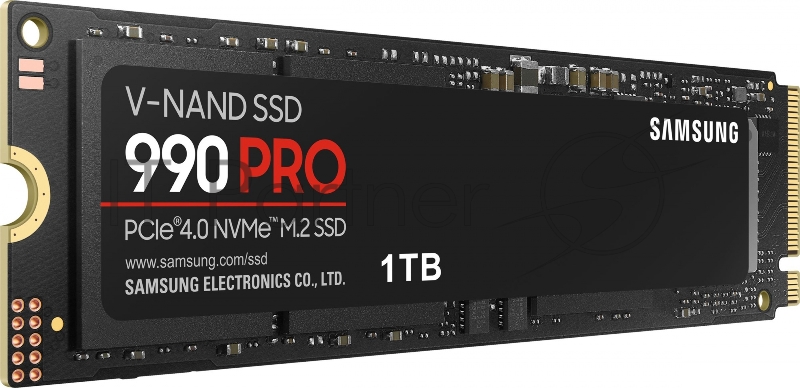 Накопитель SSD Samsung 990 PRO, 1000Gb, PCIe 4.0 x4, M.2 2280, NVMe, R/W 7450/6900